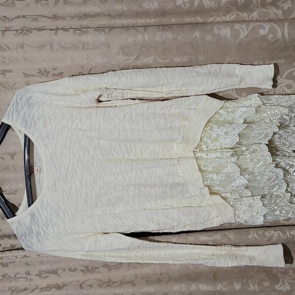 Lace long sleeve sweater